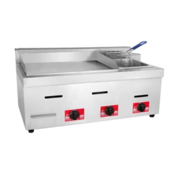 MIGSA PFM-85 Plancha grill lisa con freidora a gas