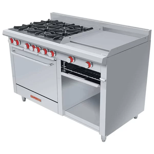 ESTUFA CORIAT EC-6-H-GRILL MASTER DE PISO | Estufa | 6 Quemadores | Gas | Plancha Gratinador Horno | Hotel Restaurante Comedor Industrial